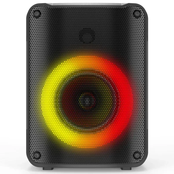 Boxa portabila activa Akai ABTS-V10, Bluetooth, USB, slot card microSD, Aux in, radio FM, intrare microfon, joc de lumini disco, functie True Wireless Stereo