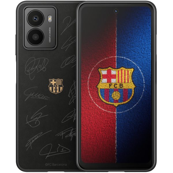 Telefon mobil Dual SIM HMD Barça Fusion, 128 GB + 6 GB RAM, 5G, Blackm gravat cu semnaturile fotbalistilor