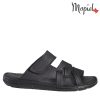 Papuci barbati din piele naturala 161104/negru/George