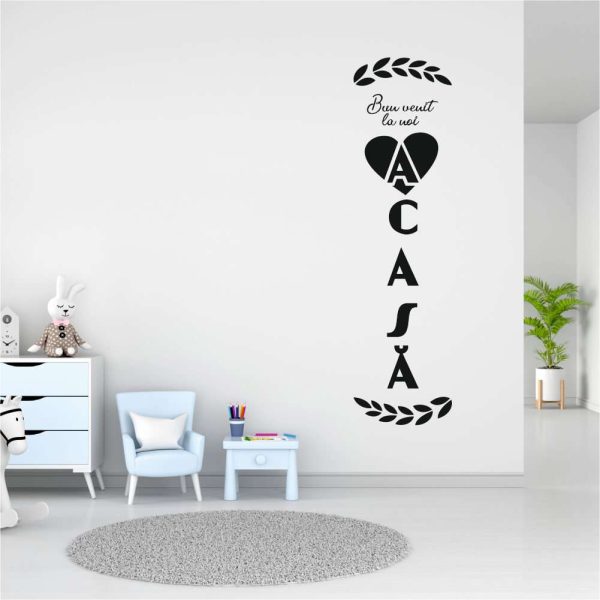 Sticker perete siluetă – Bun venit la noi acasă