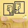 Sticker perete siluetă - Chipuri abstracte