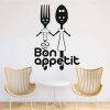 Sticker perete siluetă - Furculiță & linguriță bon appetite