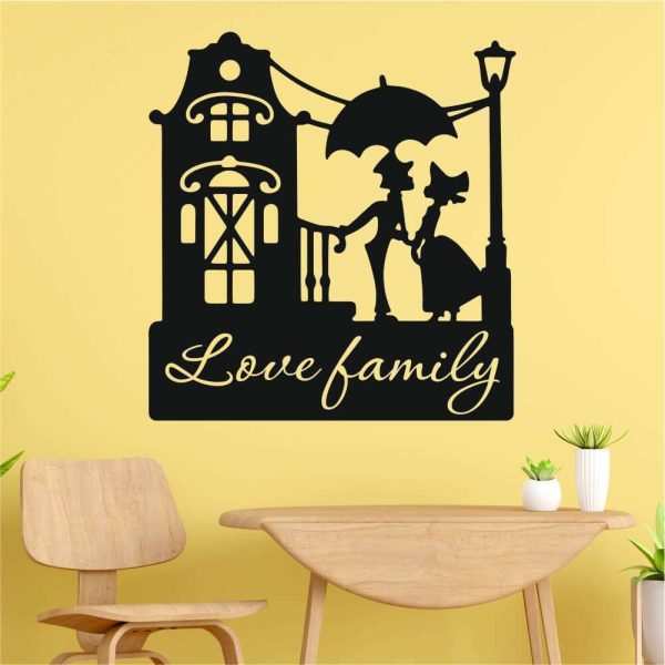 Sticker perete siluetă – Love family
