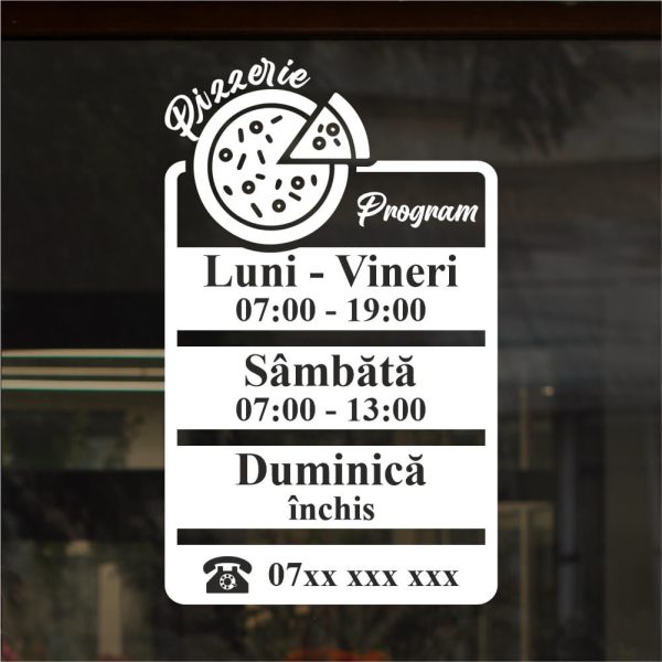 Sticker program de funcționare Pizzerie