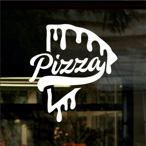 Sticker siluetă vitrină geam - Pizza